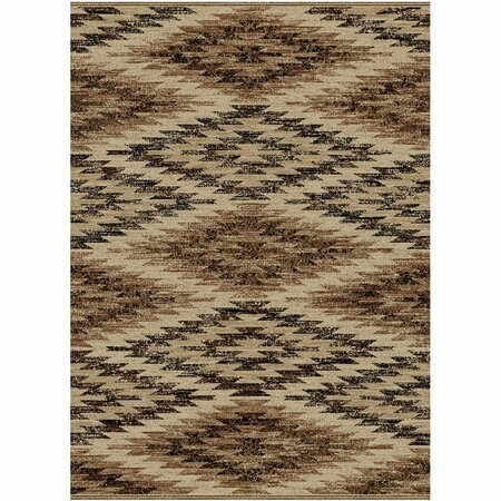 SLEEP EZ LK8531 Lodge King La Cruces Area Rug - Brown - 7 ft. 10 in. x 9 ft. 10 in. SL3078734